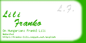 lili franko business card