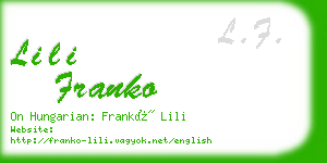 lili franko business card